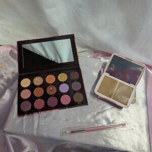 Make-up Bundle  of Eyeshadow Palette, Half Caked Bronzer, PUR eyeshadow brush